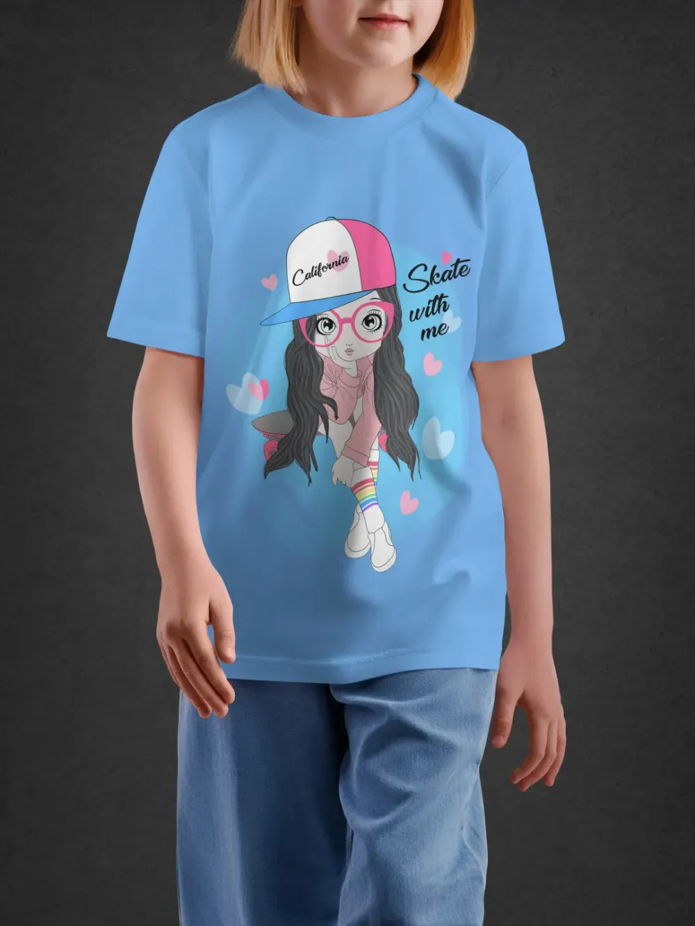 Tshirt for Girls Stylish Girl 7-12Y Delight Tee in Blue