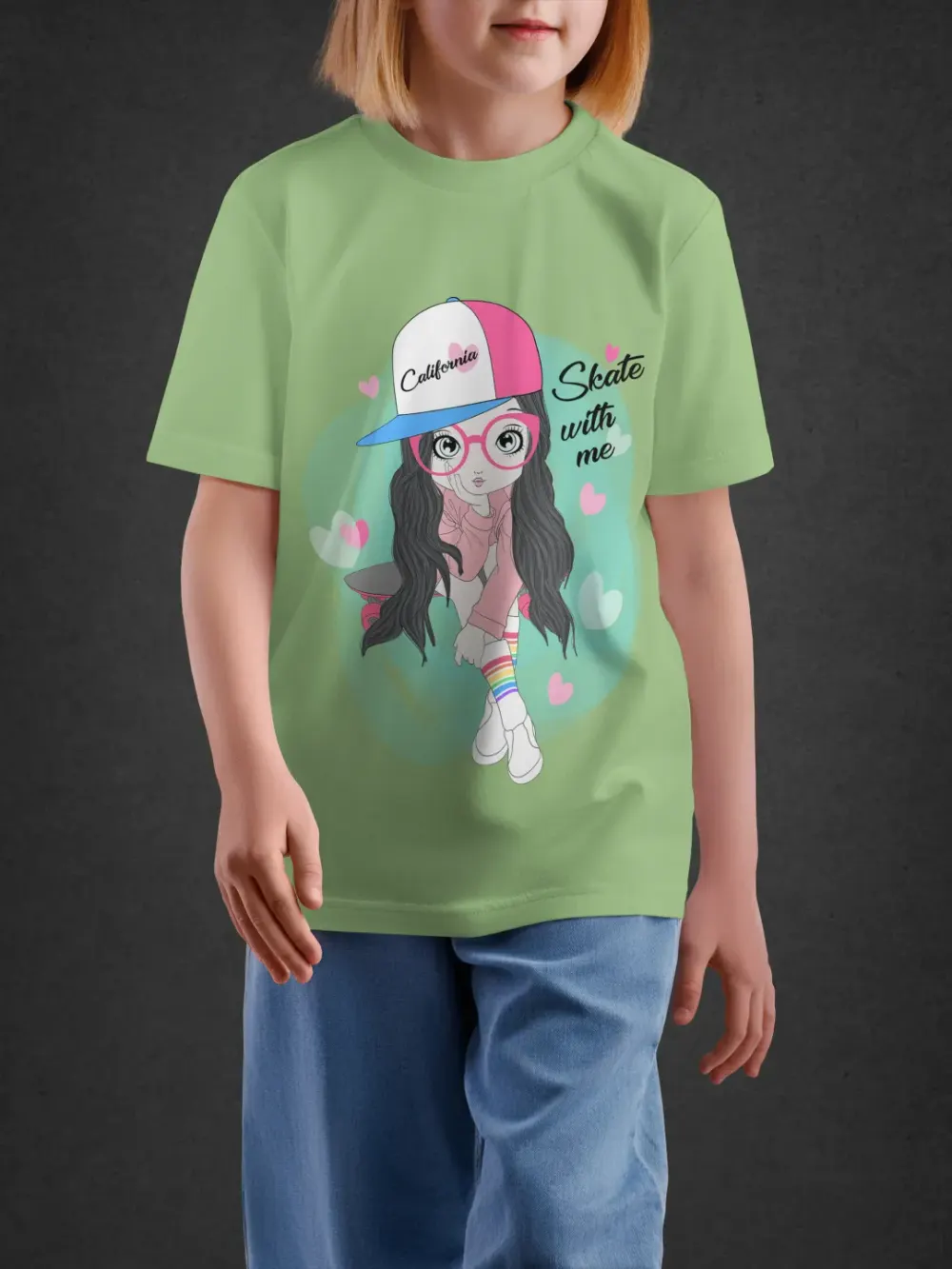Tshirt for Girls Stylish Girl 7-12Y Delight Tee in Green