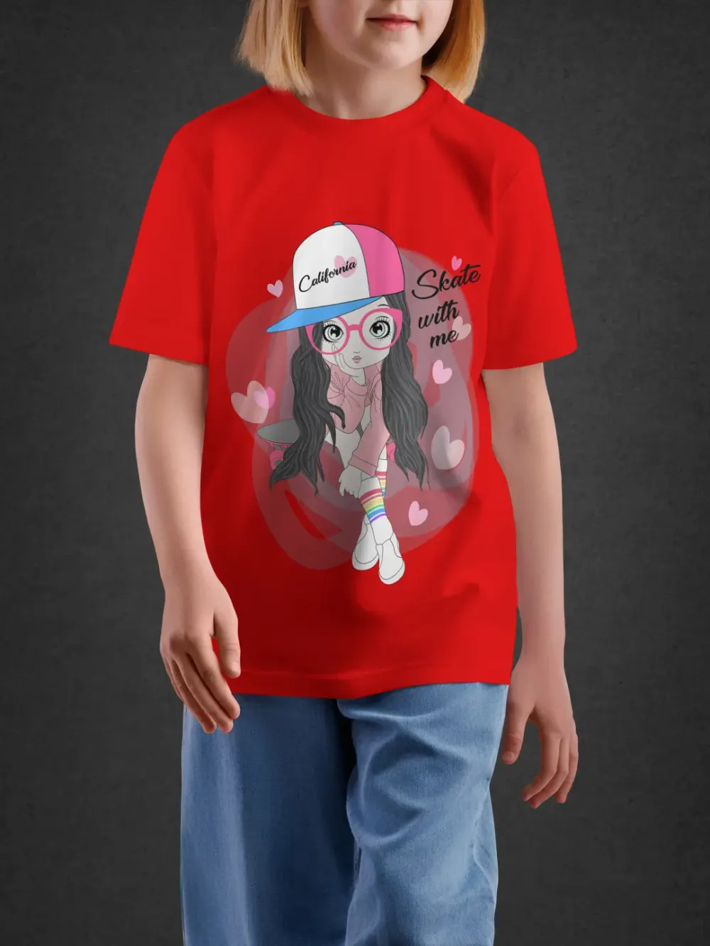 Tshirt for Girls Stylish Girl 7-12Y Delight Tee in Red