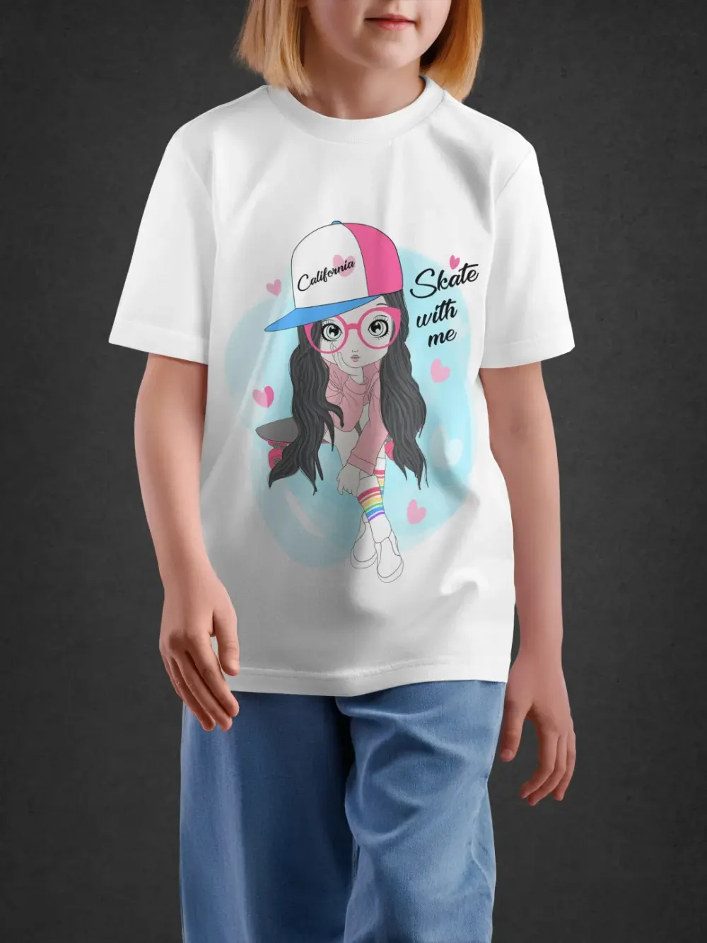 tshirt for girls, Tshirt for Girls Stylish Girl 7-12Y Delight Tee by LAMBLILY