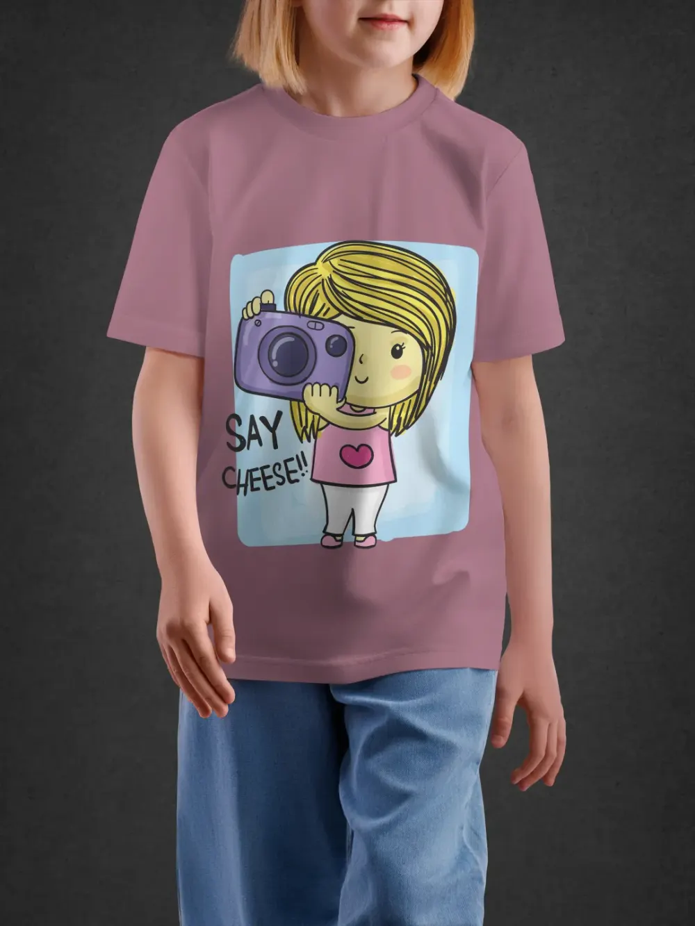 Tshirt for Girls Camera Girl 7-12Y Delight Tee in Pink
