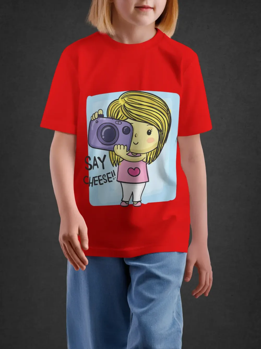 Tshirt for Girls Camera Girl 7-12Y Delight Tee in Red