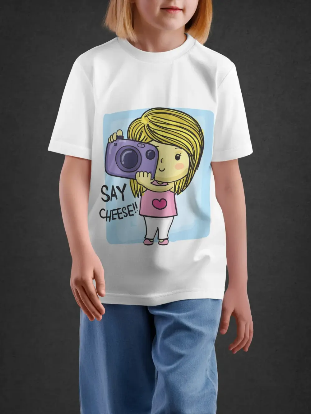 tshirt for girls, Tshirt for Girls Camera Girl 7-12Y Delight Tee by LAMBLILY