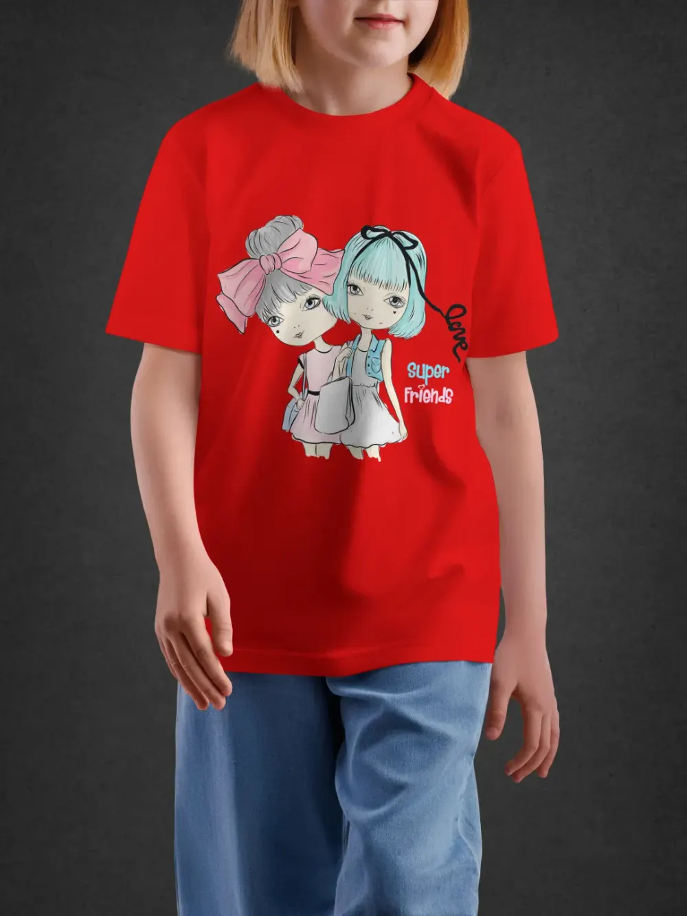 Tshirt for Girls Sweet Twins 2-6Y Delight Tee in Red