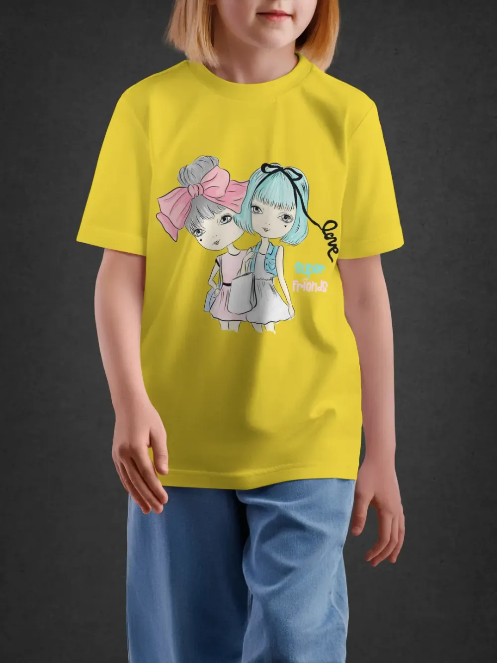 Tshirt for Girls Sweet Twins 2-6Y Delight Tee in Yellow