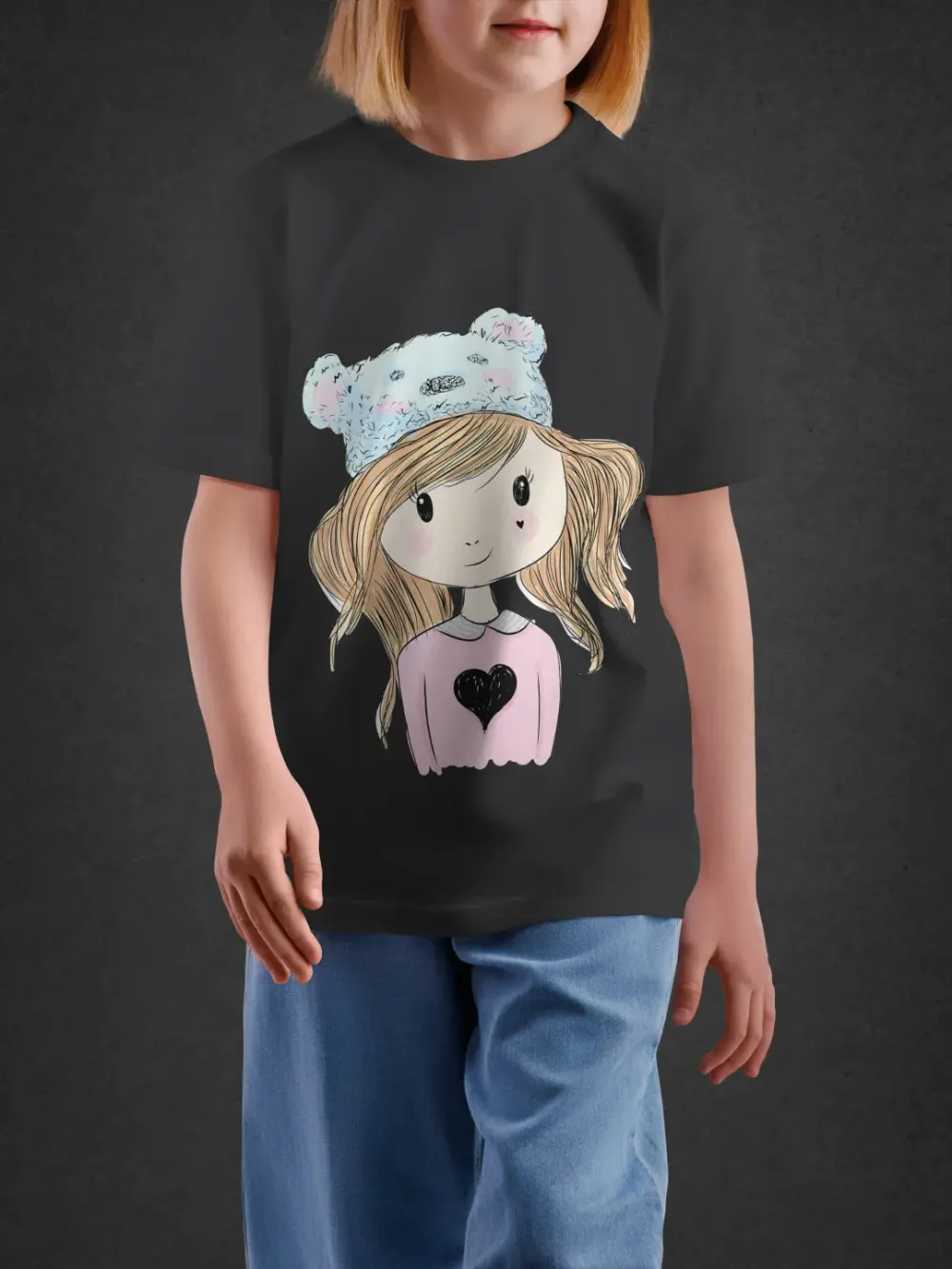 Tshirt for Girls Pretty Girl 6-12Y Delight Tee in Black