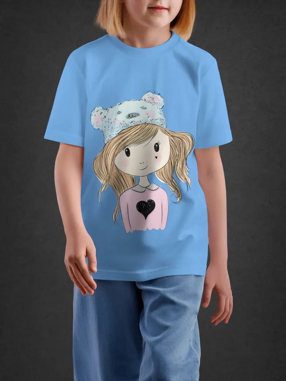 Tshirt for Girls Pretty Girl 6-12Y Delight Tee in Blue