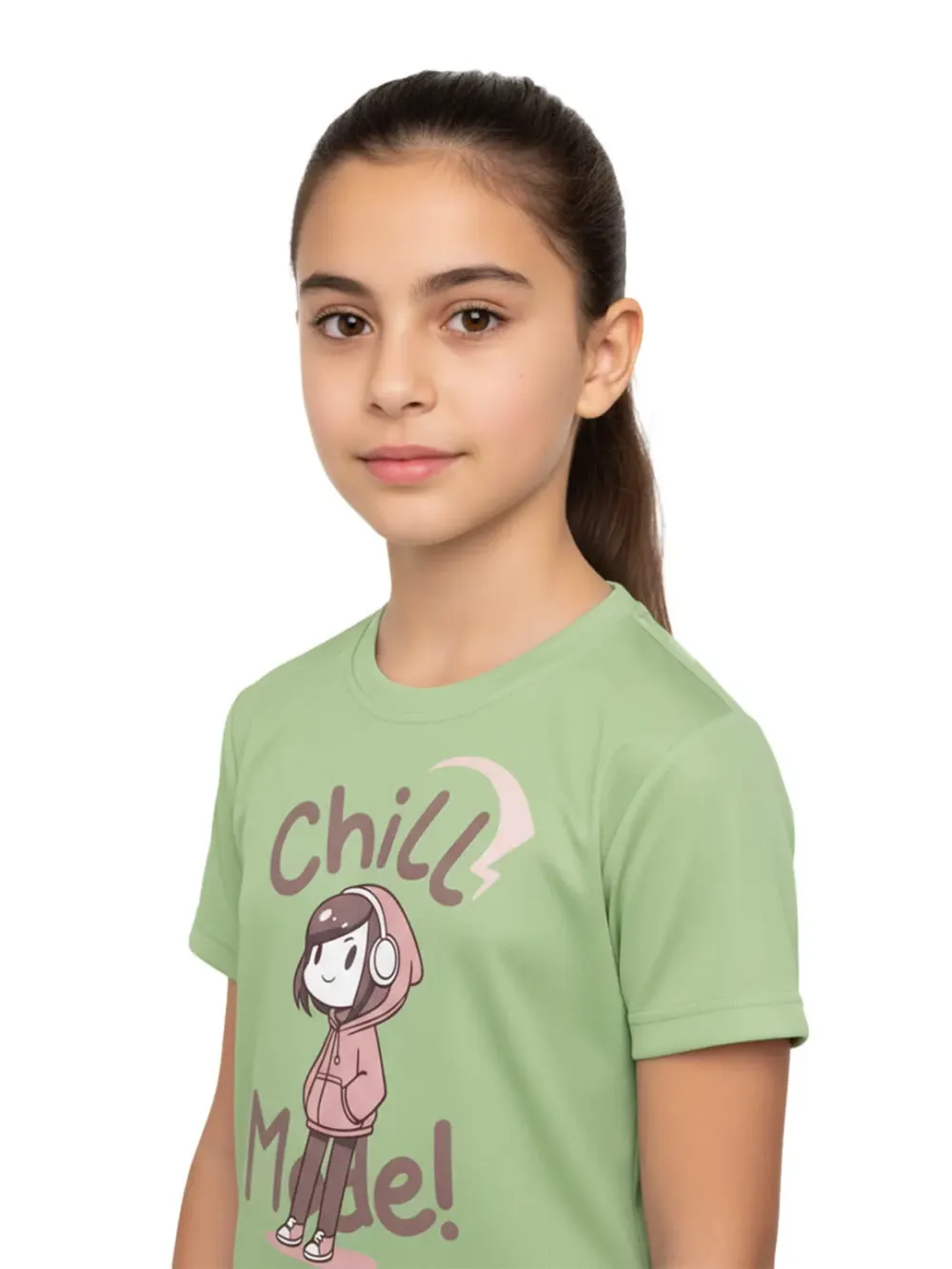 Tshirt for Kids Chill Mode 2-6Y Amazing Fun Tee, close-up detail