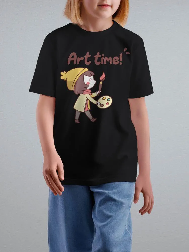 Tshirt for Kids Art Time 2-6Y Amazing Fun Tee, close-up detail