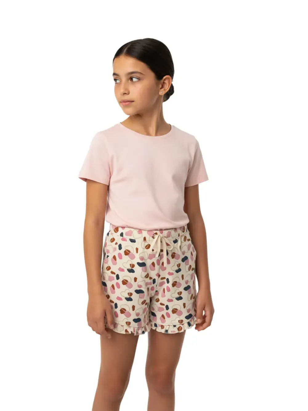 Shorts for girls - Girls Printed Shorts Cute Fun 100% Cotton, back view
