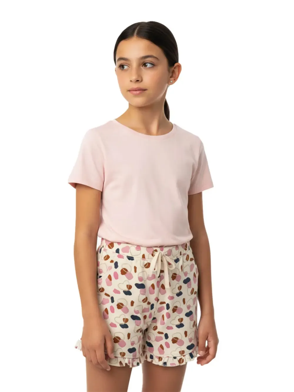 Shorts for girls - Girls Printed Shorts Cute Fun 100% Cotton, side view