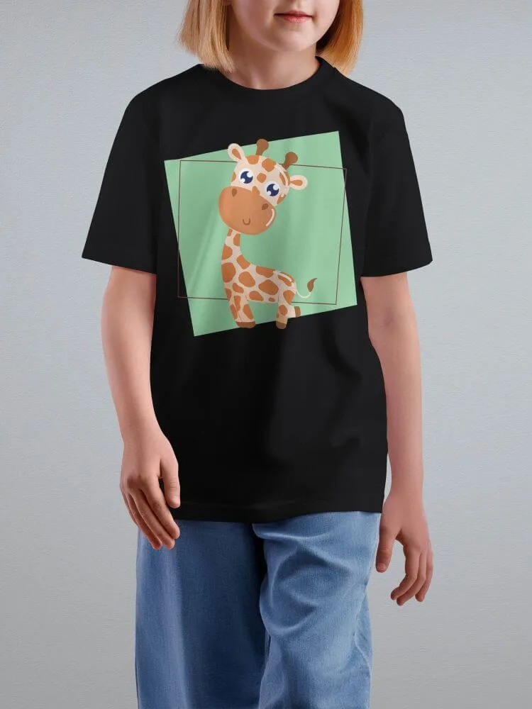 Tshirt for Kids Giraffe 2-6Y Amazing Fun Tee, close-up detail