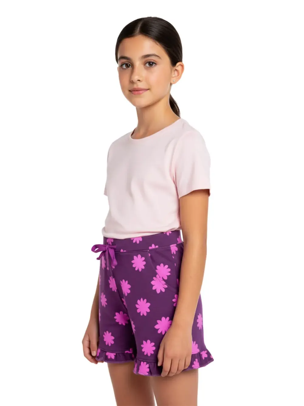 Shorts For Girls, Girls Daisy Print Shorts Cute FUn 100% Cotton by LAMBLILY