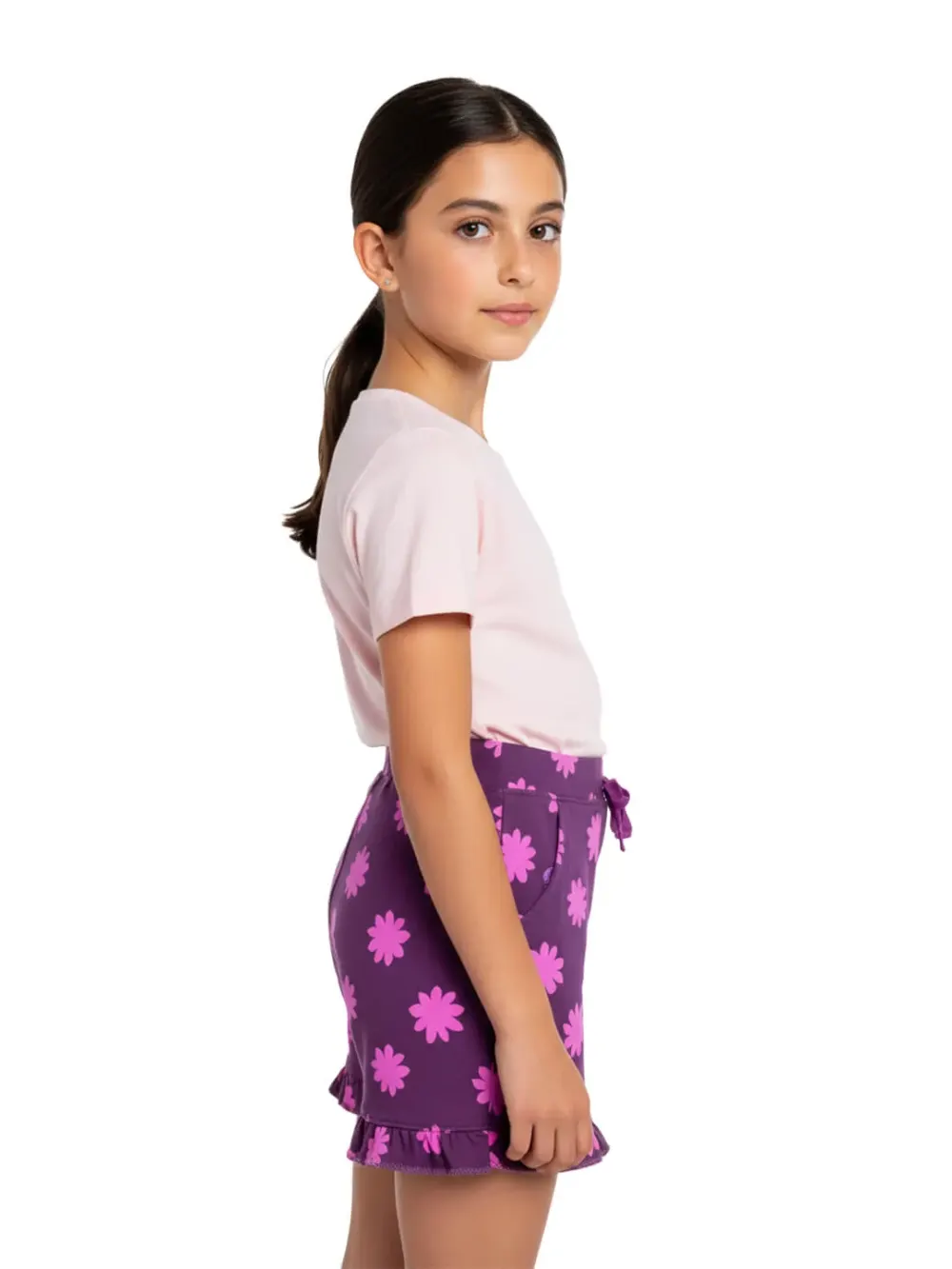 Shorts for girls - Girls Daisy Print Shorts Cute FUn 100% Cotton, styled look