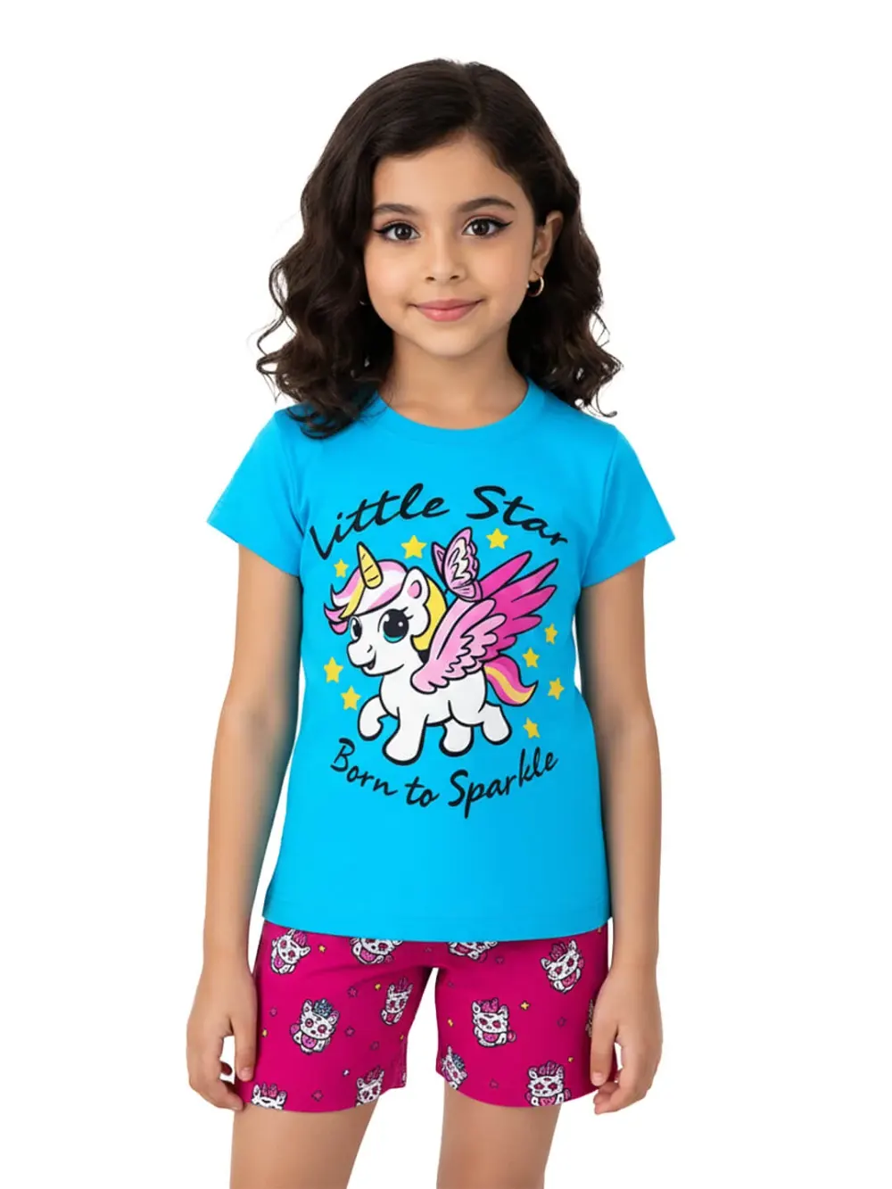 Dress sets for girls - Kids Dress Sets – Kids Clothes for Girls – Shorts for Girls | Unicorn, close-up detail
