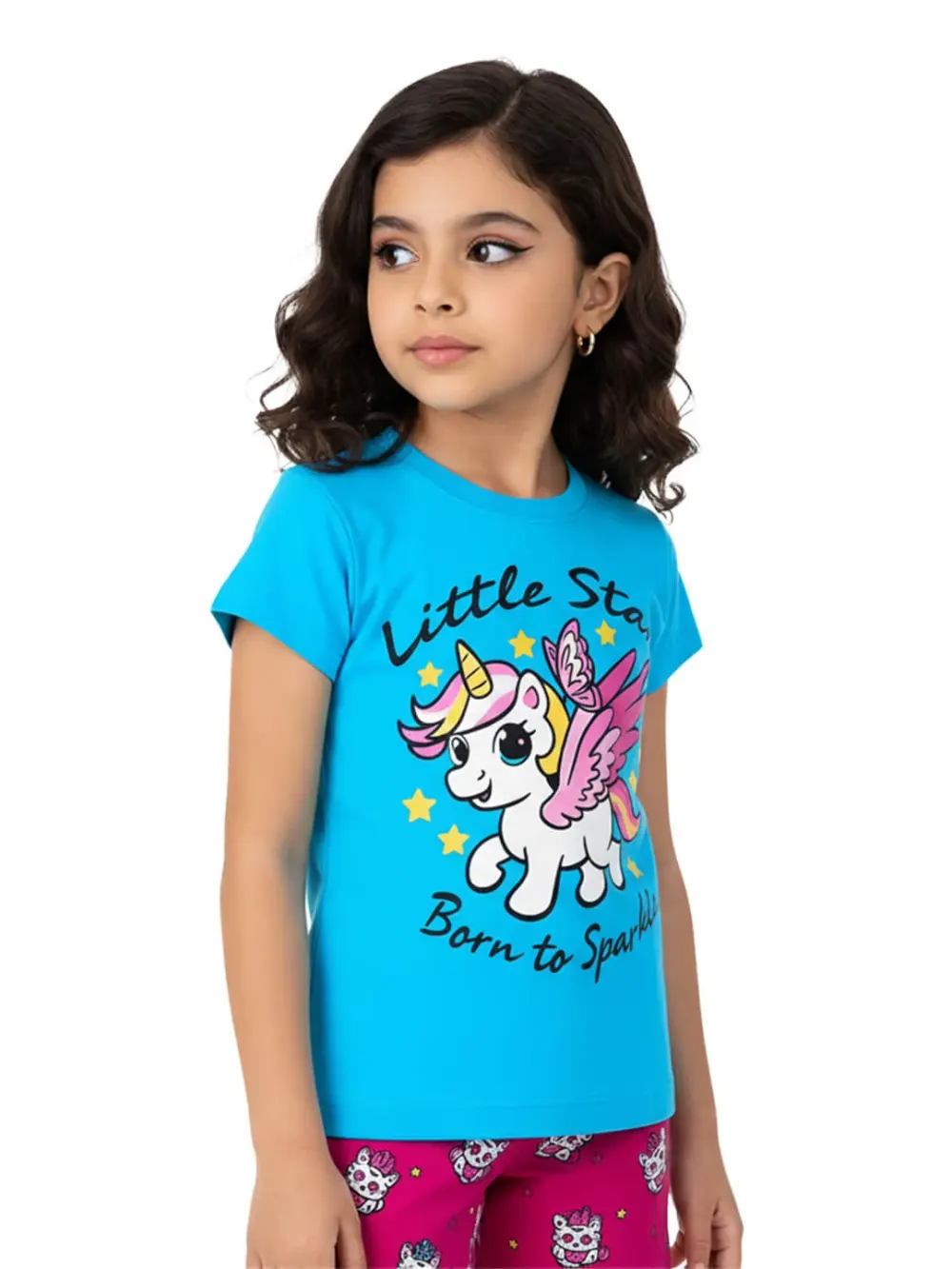 Dress sets for girls - Kids Dress Sets – Kids Clothes for Girls – Shorts for Girls | Unicorn, fabric detail