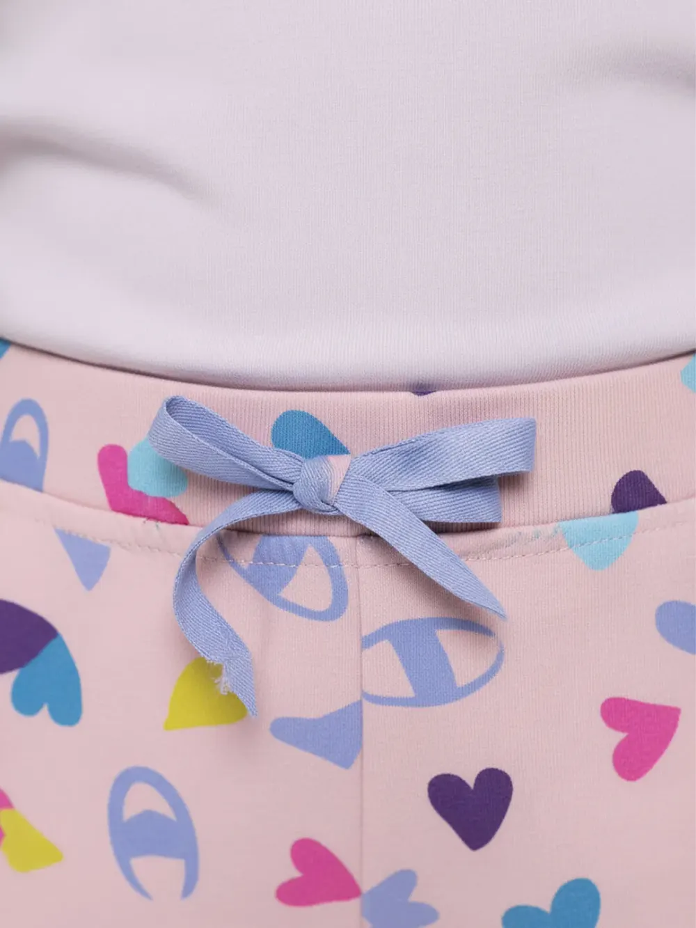 Shorts for girls - Girls Heart Print Shorts Cute Fun 100% Cotton, fabric detail