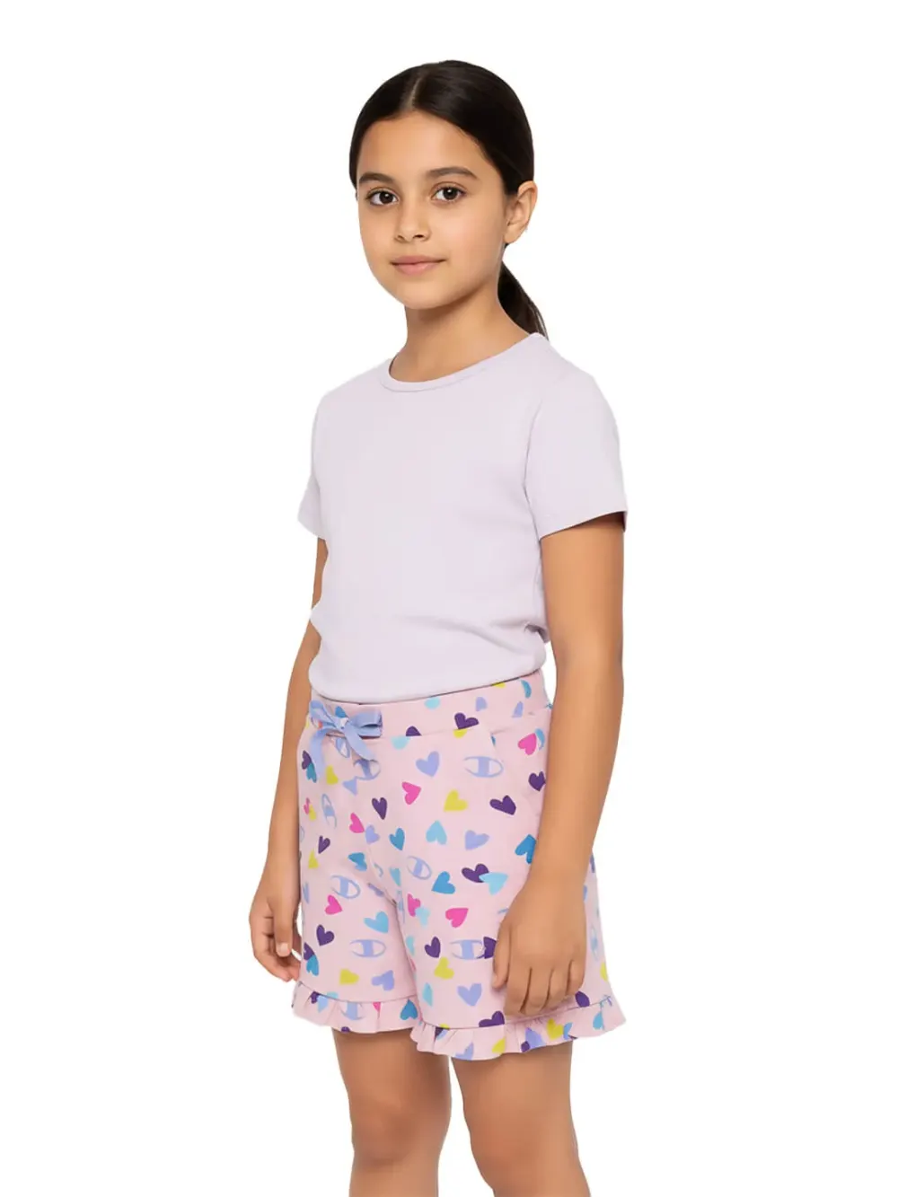 Shorts For Girls, Girls Heart Print Shorts Cute Fun 100% Cotton by LAMBLILY