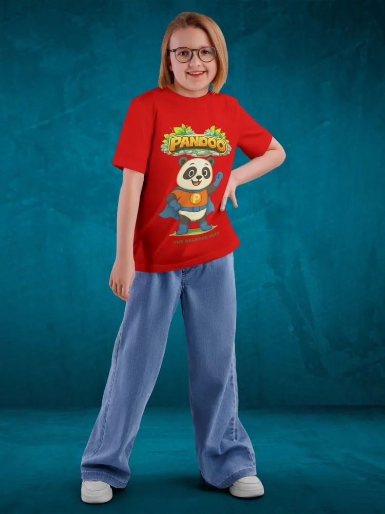 Tshirt for kids - Pandoo Tshirts for Kids 7-12Y Cute Fun Tee, close-up detail