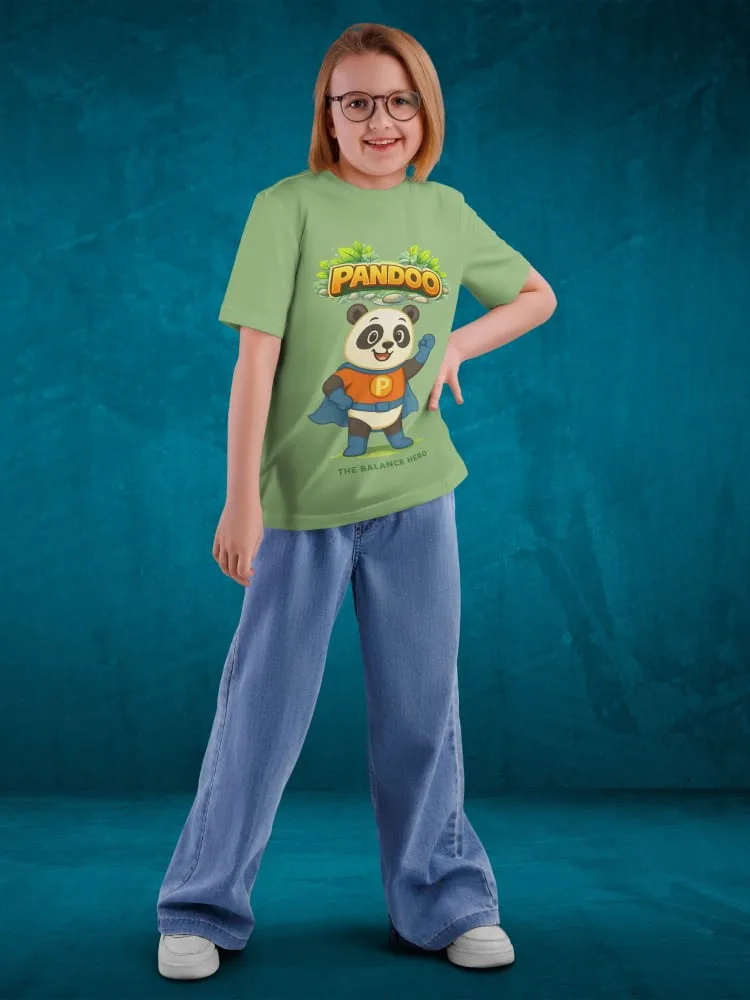 Tshirt for kids - Pandoo Tshirts for Kids 7-12Y Cute Fun Tee, full outfit view