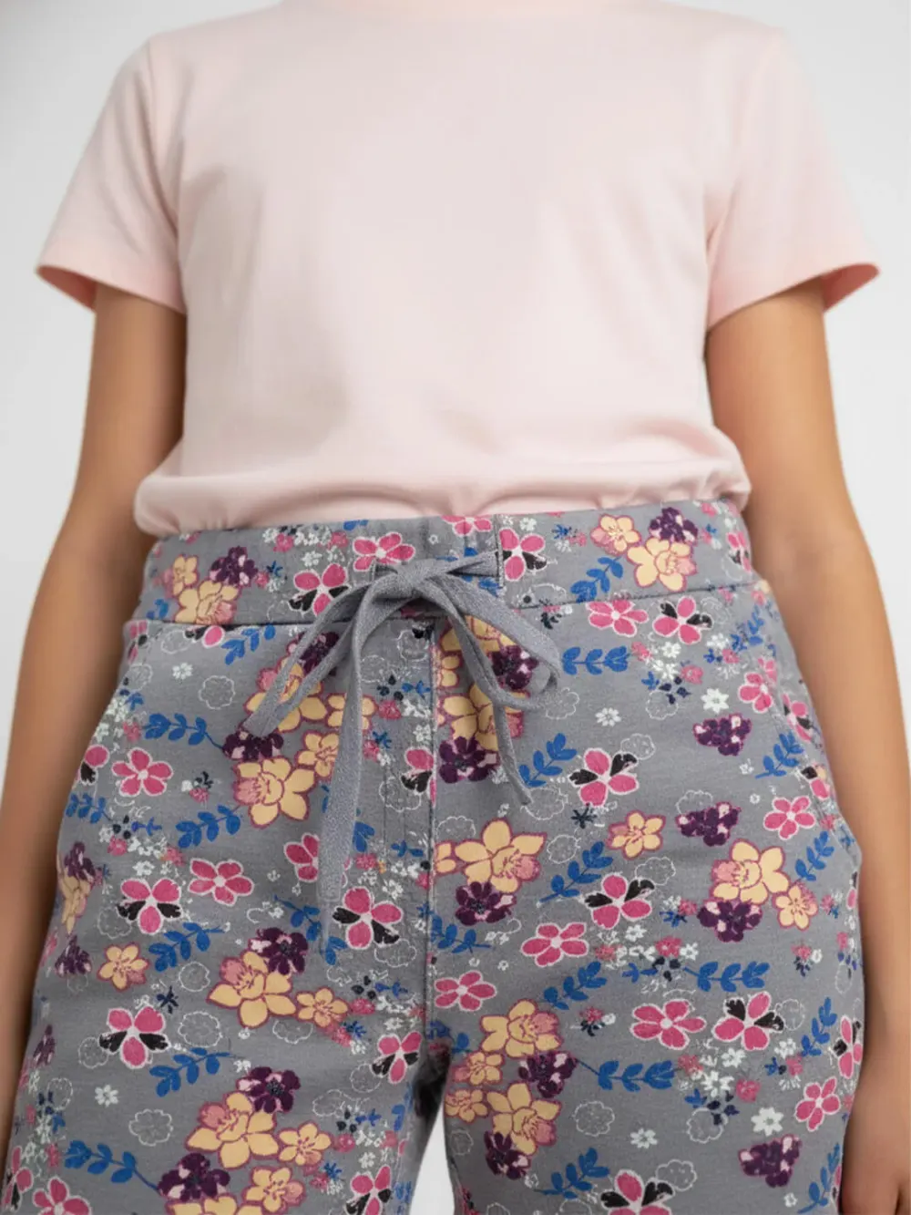 Shorts for girls - Girls Floral Print Shorts Cute Fun 100% Cotton, back view