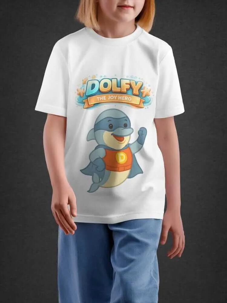 Tshirt For Kids, Dolfy Tshirts for Kids 7-12Y Happy Fun Tee by LAMBLILY