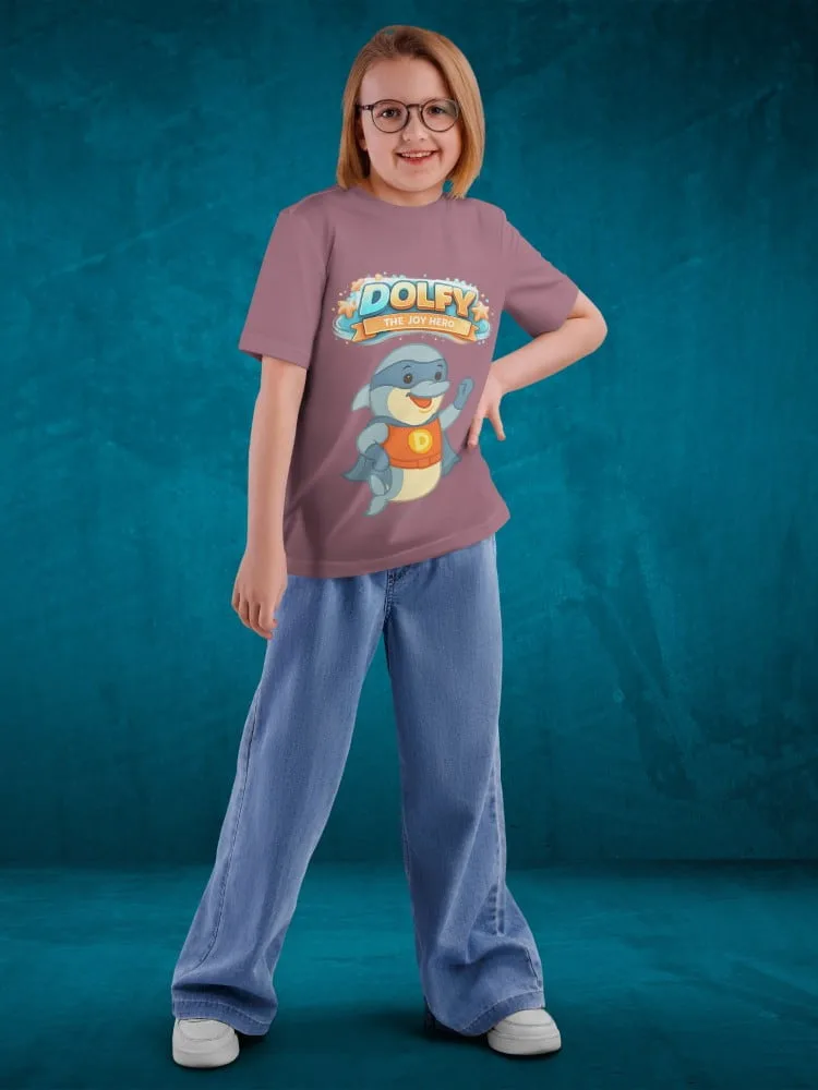 Tshirt for kids - Dolfy Tshirts for Kids 7-12Y Happy Fun Tee, side view