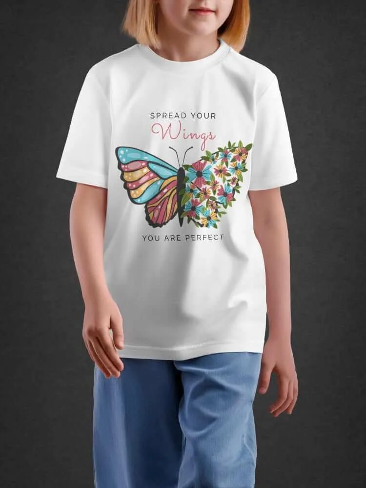 Tshirt For Girls, Tshirt for Girls Butterfly Wings 11-16Y Cute Fun by LAMBLILY