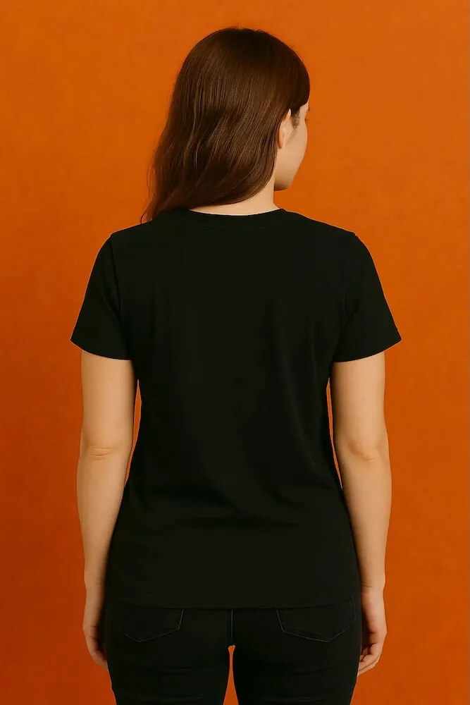 Black Tshirt for Women 100% Cotton Amazing Fun, styled look