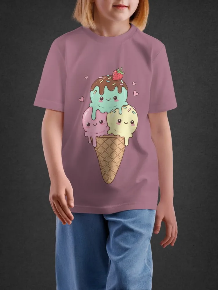 Tshirt For Kids, Tshirt for Kids Cute Ice Cream 2-6Y Delight Tee by LAMBLILY