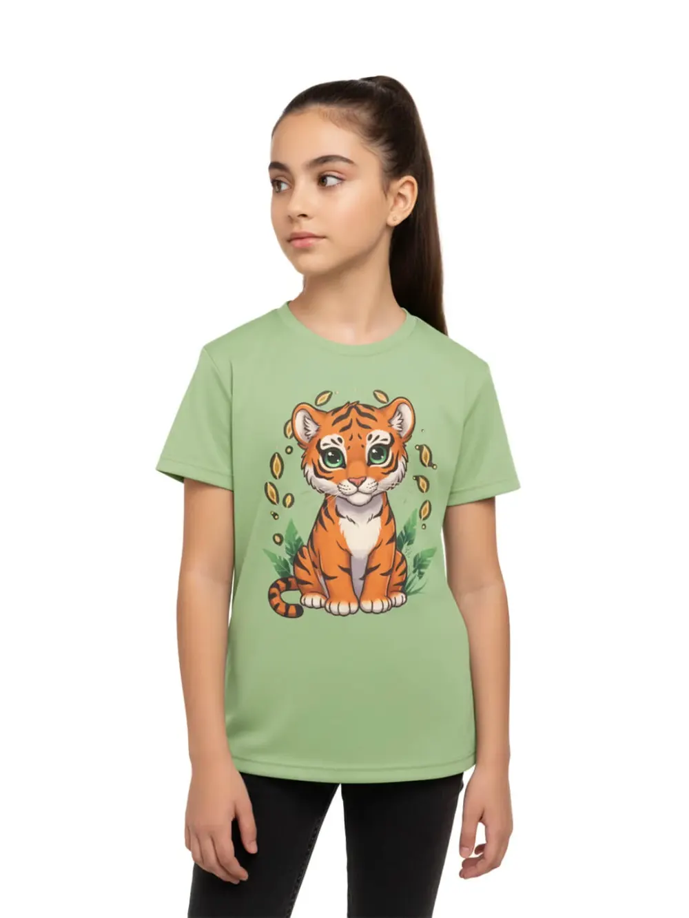 Tshirt for Kids Tiger Cub 2-6Y Amazing Fun Tee, fabric detail