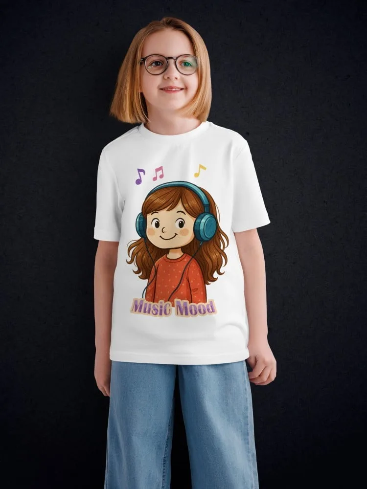 Tshirt for Girls Music 2-6Y Amazing Fun Tee, close-up detail