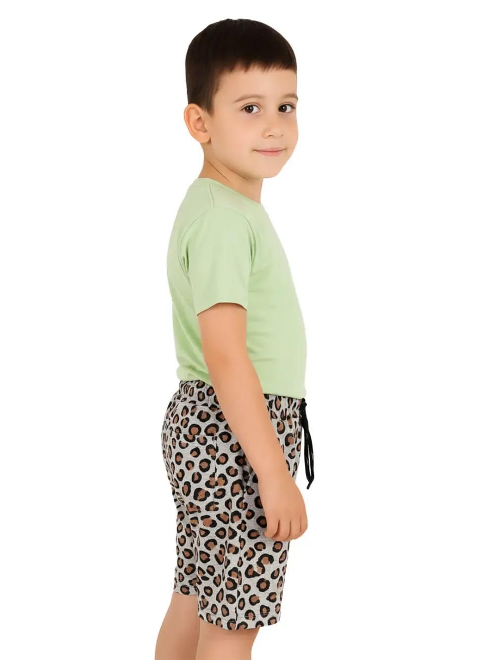 Shorts for kids - Kids Animal Print Shorts Cute Fun 100% Cotton, close-up detail
