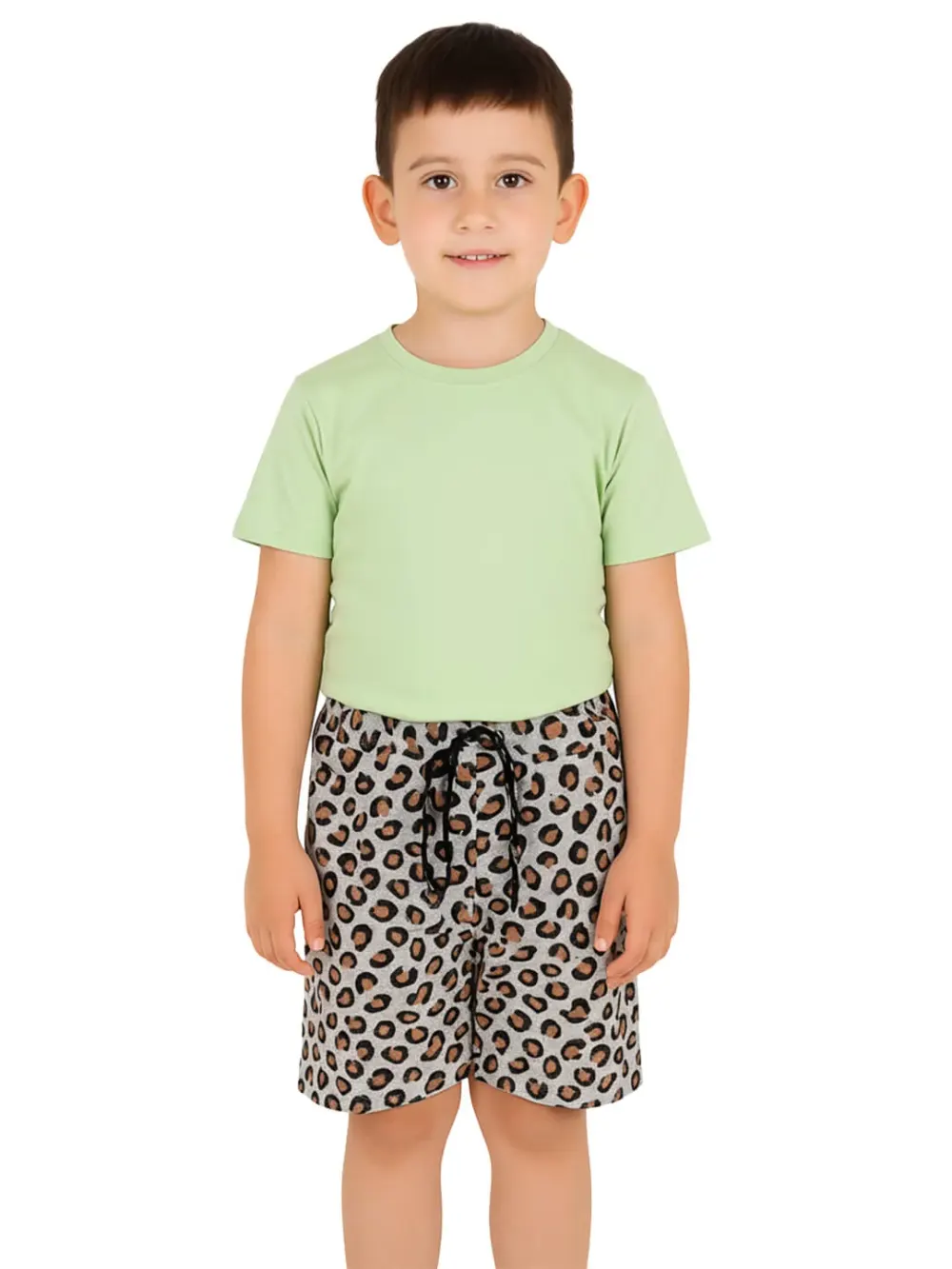 Shorts for kids - Kids Animal Print Shorts Cute Fun 100% Cotton, close-up detail