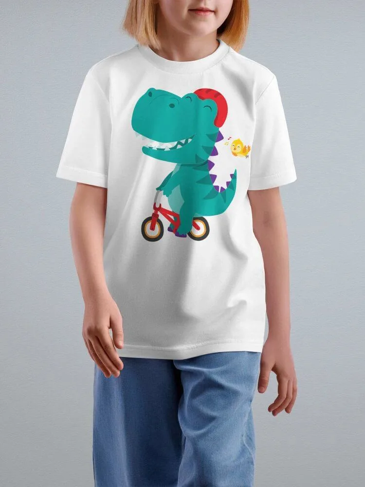 Tshirt for Kids Dinosaur 2-6Y Amazing Fun Tee, close-up detail