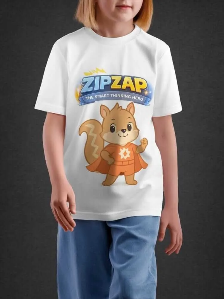 Tshirt For Kids, ZipZap Tshirts for Kids 7-12Y Smart Fun Tee by LAMBLILY