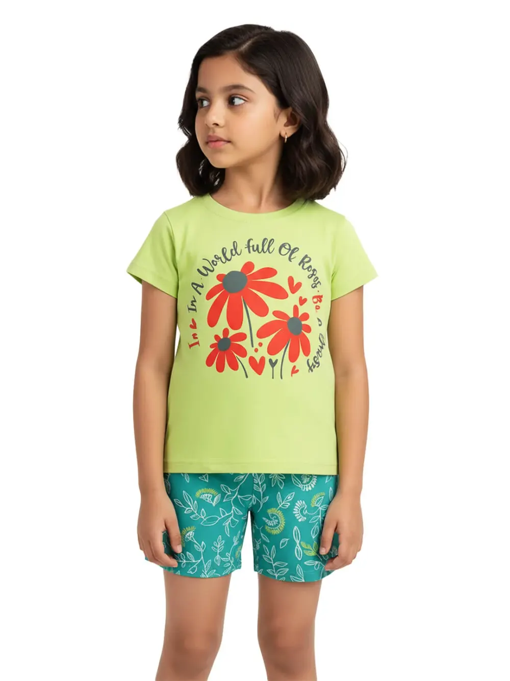 Dress sets for girls - Kids Dress Sets – Kids Clothes for Girls – Shorts for Girls | Roses, close-up detail