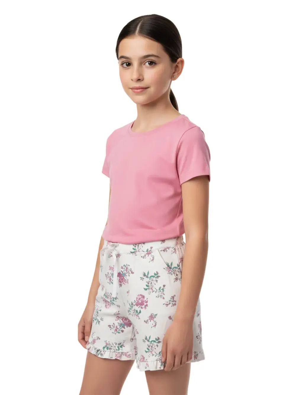 Shorts For Girls, Girls Floral Shorts Cute Fun 100% Cotton by LAMBLILY