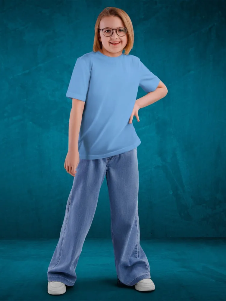 Plain Tshirt for Kids Cute Fun 100% Cotton, back view