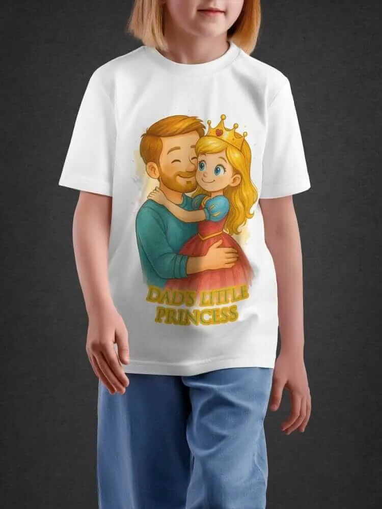 Tshirt For Girls, Tshirt for Girls Dad’s Princess 7-12Y Cute Fun by LAMBLILY