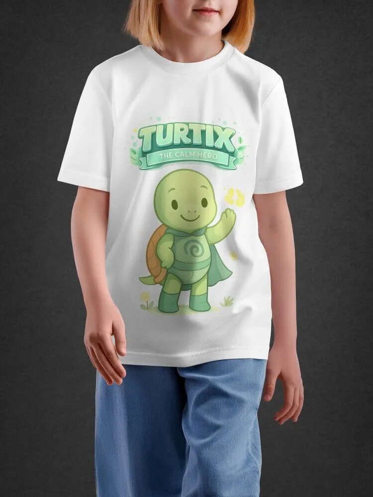 Tshirt For Kids, Turtix Tshirts for Kids 7-12Y Calm Fun Tee by LAMBLILY