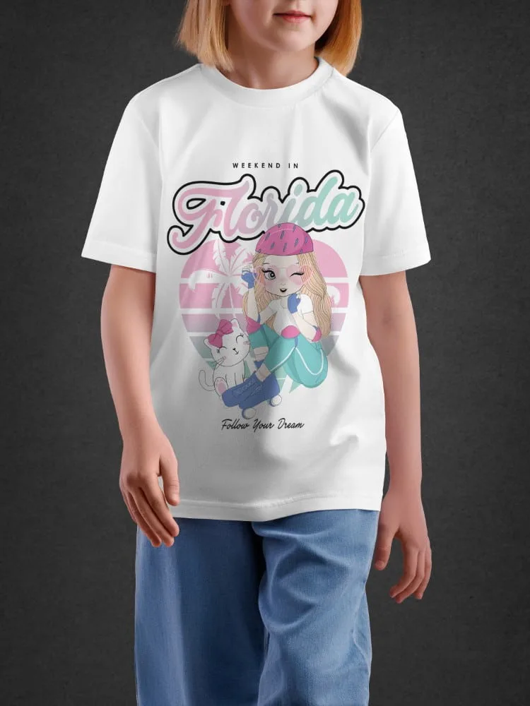 Tshirt For Girls, Tshirt for Girls Florida Dream 11-16Y Cute Fun by LAMBLILY