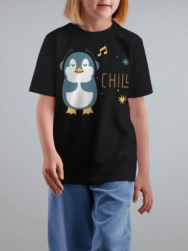 Tshirt for Kids Penguin 2-6Y Amazing Fun Tee, close-up detail