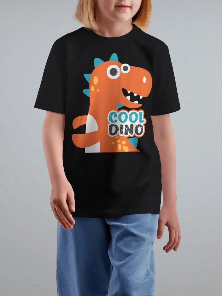 Tshirt for Kids Cool Dino 2-6Y Amazing Fun Tee, close-up detail