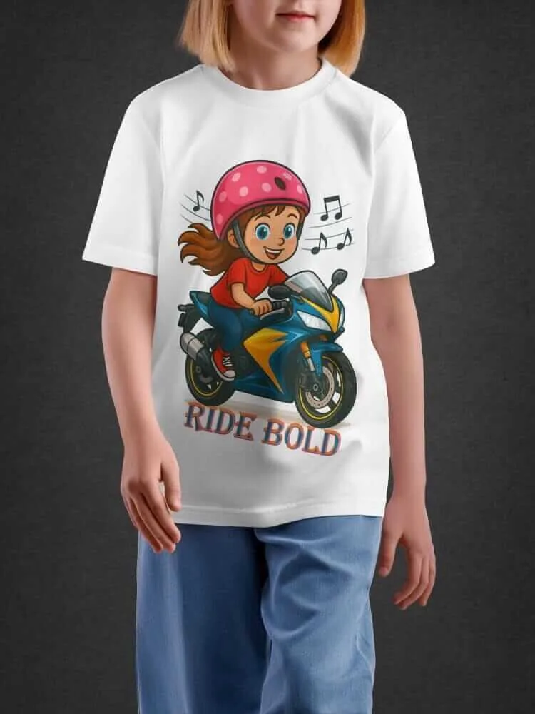 Tshirt For Girls, Tshirt for Girls Bike Rider 7-12Y Amazing Fun Tee by LAMBLILY