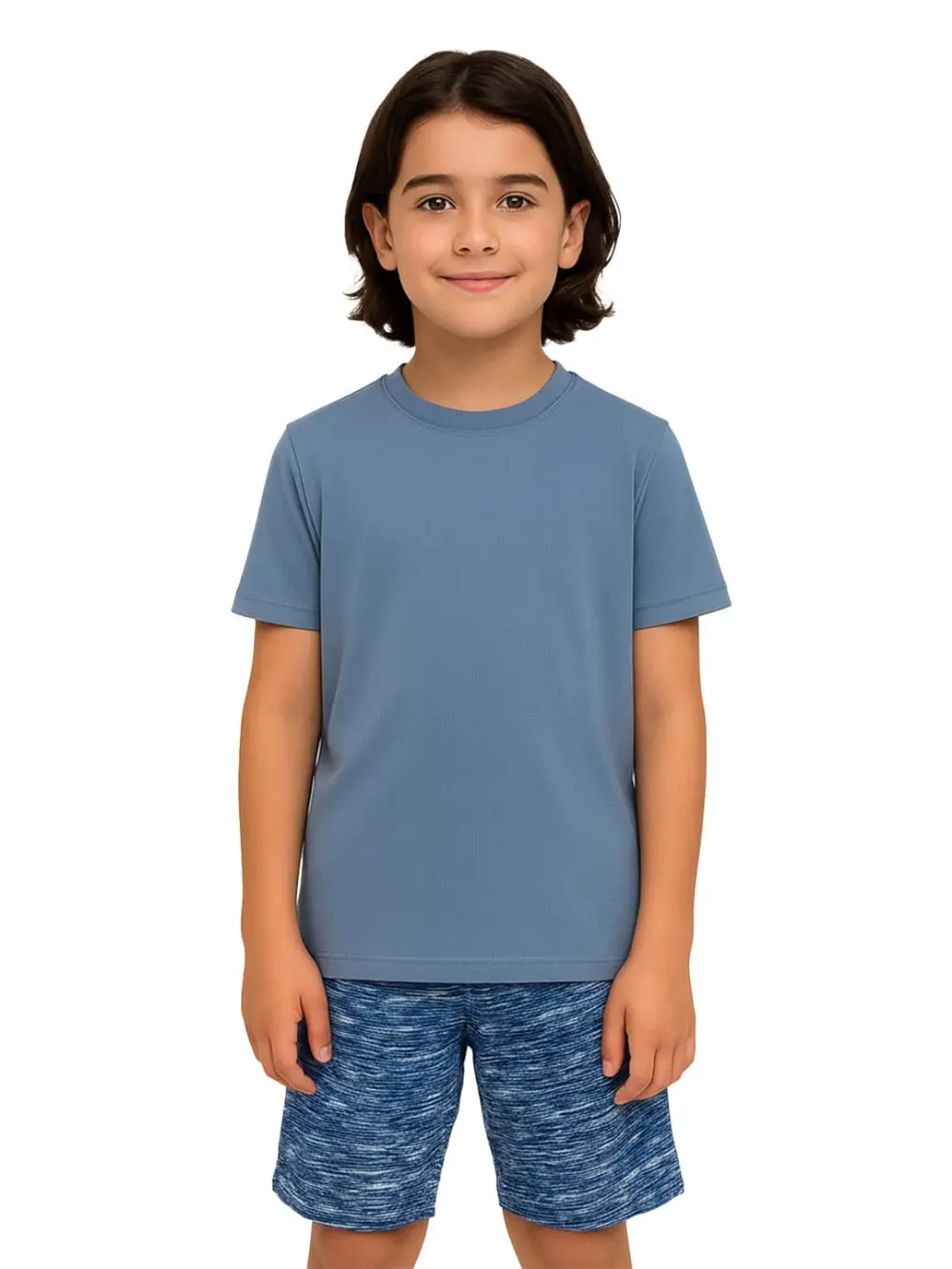 Shorts for kids - Kids Melange Shorts Cute Fun 100% Cotton, close-up detail