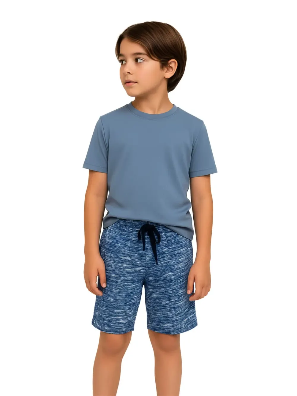 Shorts for kids - Kids Melange Shorts Cute Fun 100% Cotton, close-up detail