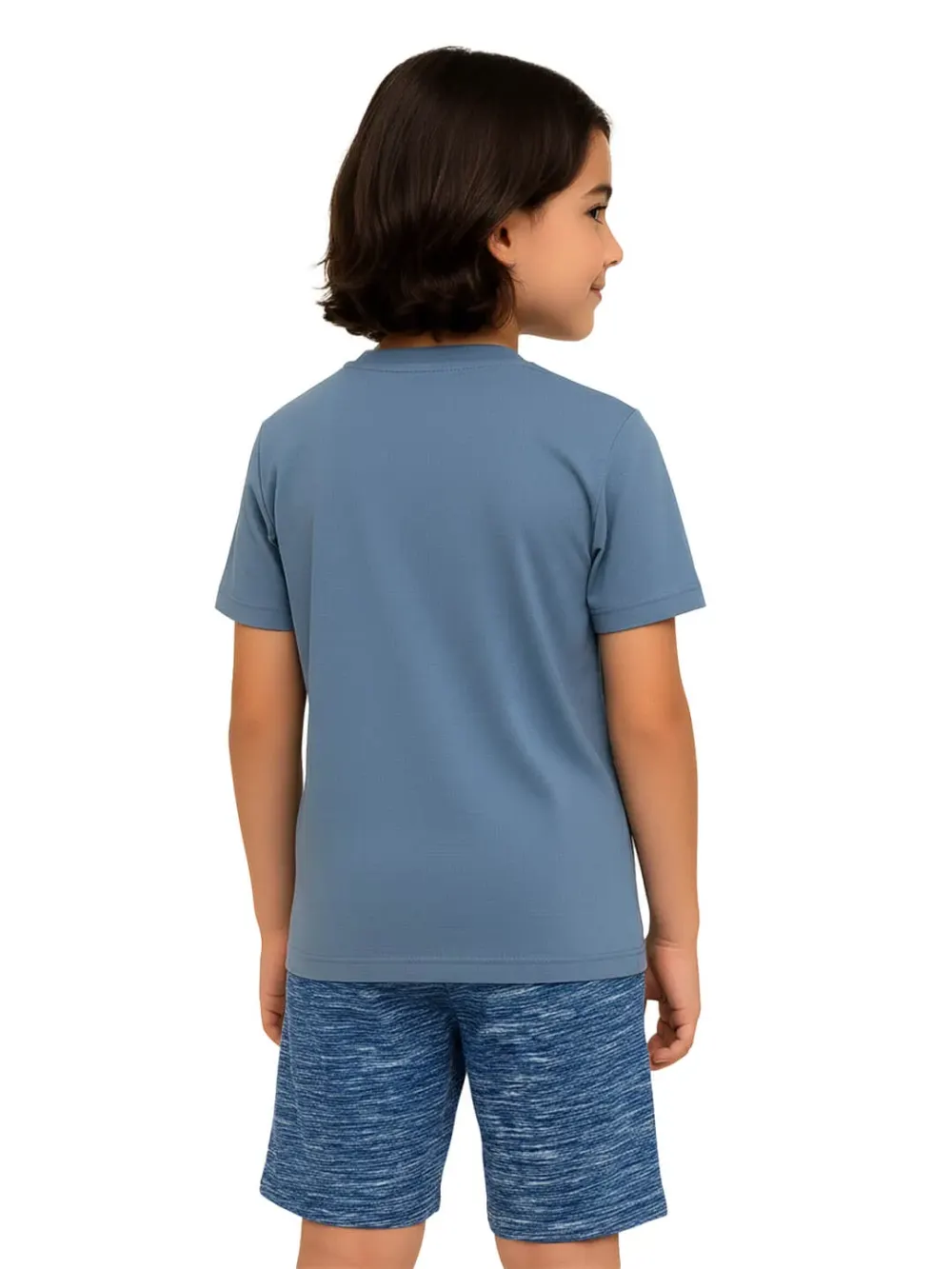 Shorts for kids - Kids Melange Shorts Cute Fun 100% Cotton, side view