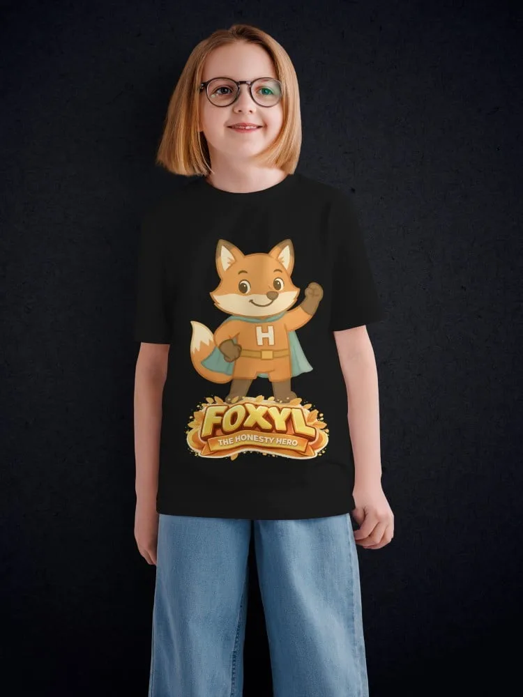 Tshirt for kids - Foxyl Tshirts for Kids 7-12Y Cute Fun Tee, fabric detail
