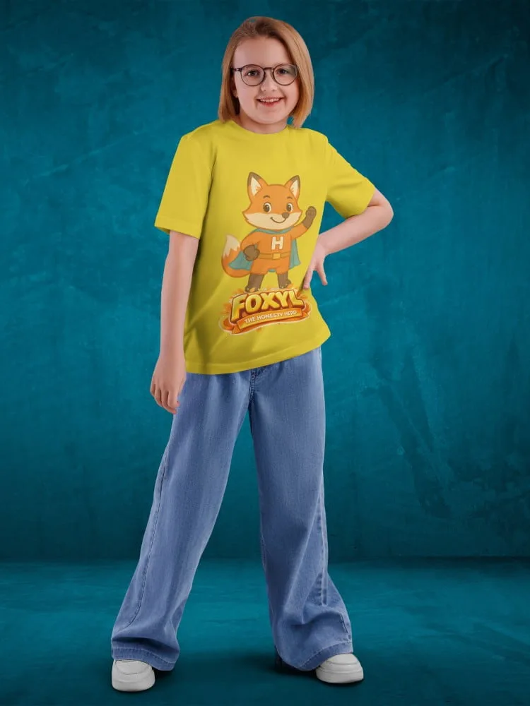 Tshirt for kids - Foxyl Tshirts for Kids 7-12Y Cute Fun Tee, styled look